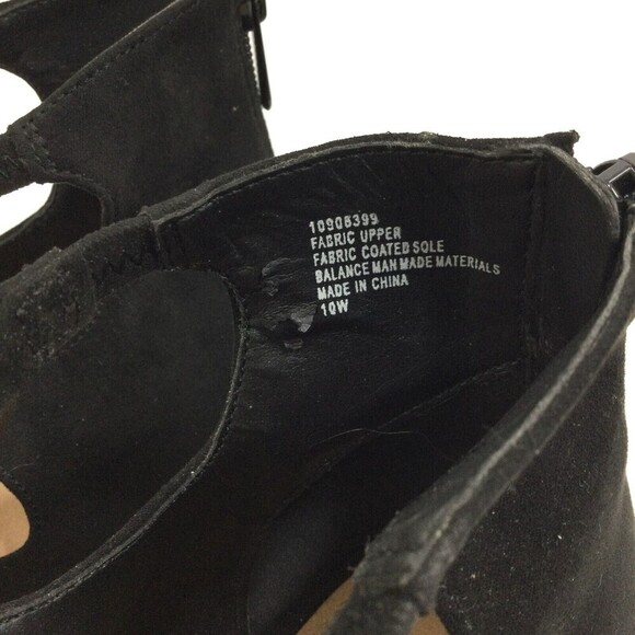 Torrid Womens Open Toe Strappy Cage Stacked Block Heels Back Zip Shoes Black 10W - Picture 8 of 13